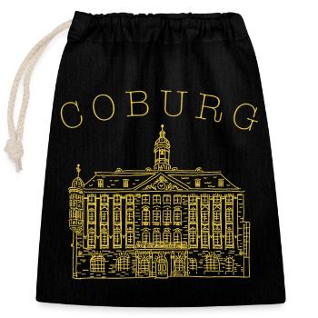 Coburg, Hôtel de ville historique, Bavière, Allemagne - Sac cadeau en coton avec cordon (25 x 30 cm) - noir - Devant