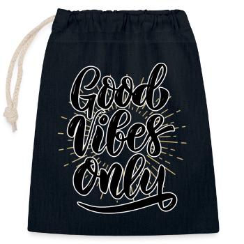Good-vibes-only - Verschließbarer Geschenkbeutel aus Baumwolle (25x30cm) - Navy - Vorne
