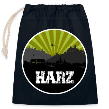 Resin Retro Skyline - Closable cotton gift bag (25x30cm) - navy - Front