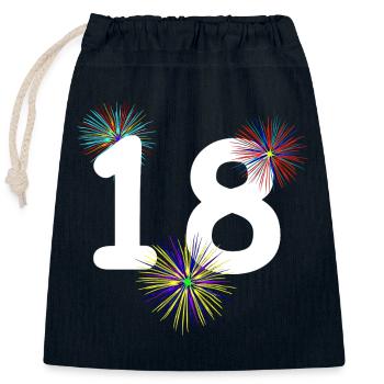 unisex, 18 feuerwerk bunt - Verschließbarer Geschenkbeutel aus Baumwolle (25x30cm) - Navy - Vorne