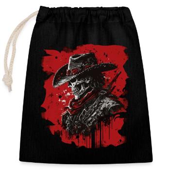 Untoter Cowboy - Verschließbarer Geschenkbeutel aus Baumwolle (25x30cm) - Schwarz - Vorne