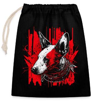 Bull terrier - Closable cotton gift bag (25x30cm) - black - Front