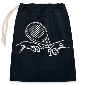Coach Raquette Padel Sport Joueur de Padel - Sac cadeau en coton avec cordon (25 x 30 cm) - bleu marine - Devant