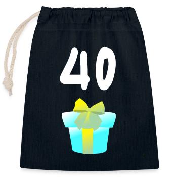 geschenk, 40 geschenkbox - Verschließbarer Geschenkbeutel aus Baumwolle (25x30cm) - Navy - Vorne