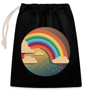 ARC-EN-CIEL - Sac cadeau en coton avec cordon (25 x 30 cm) - noir - Devant
