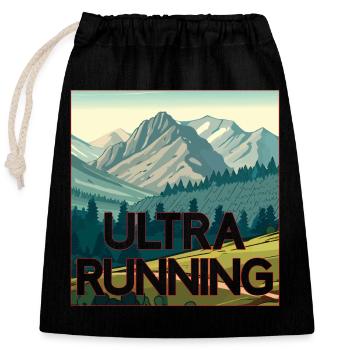 Ultra Laufen - Verschließbarer Geschenkbeutel aus Baumwolle (25x30cm) - Schwarz - Vorne