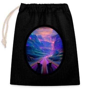 Seelenweg 03 - Sac cadeau en coton avec cordon (25 x 30 cm) - noir - Devant
