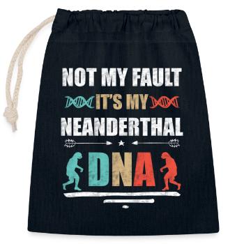 Est-ce que mon ADN de Néandertal - Sac cadeau en coton avec cordon (25 x 30 cm) - bleu marine - Devant