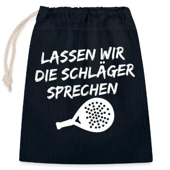 Sportart Spieler Padel Racket Statement Turnier - Verschließbarer Geschenkbeutel aus Baumwolle (25x30cm) - Navy - Vorne