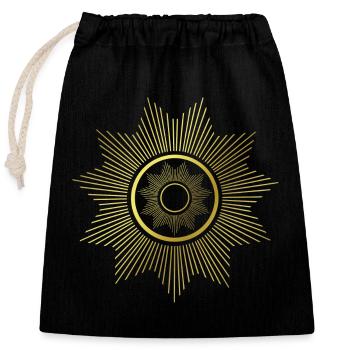 Rayons - Graphisme - Design graphique - Géométrie - Sac cadeau en coton avec cordon (25 x 30 cm) - noir - Devant