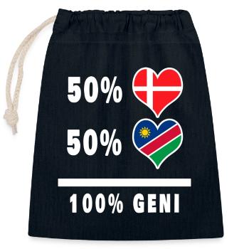 Namibia und Dänemark 100% geniale Flagge - Verschließbarer Geschenkbeutel aus Baumwolle (25x30cm) - Navy - Vorne