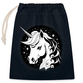 Goth Einhorn - Verschließbarer Geschenkbeutel aus Baumwolle (25x30cm) - Navy - Vorne