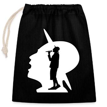 Sänger in Silhouette Musik - Verschließbarer Geschenkbeutel aus Baumwolle (25x30cm) - Schwarz - Vorne