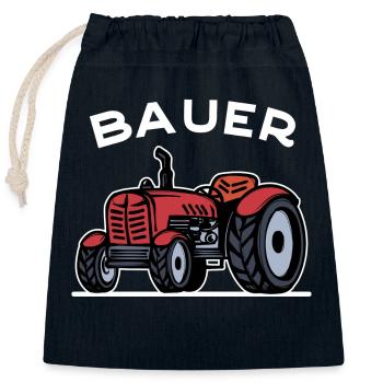 Bauer Traktor Landleben Landmaschinen Bauernhof - Verschließbarer Geschenkbeutel aus Baumwolle (25x30cm) - Navy - Vorne