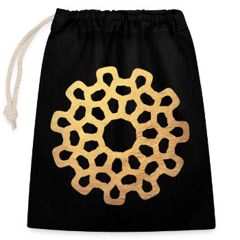 Sonne Gold Ornament Yoga Meditation Konzentration - Verschließbarer Geschenkbeutel aus Baumwolle (25x30cm) - Schwarz - Vorne