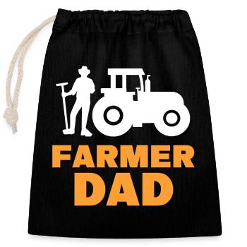 Déclaration du tracteur agriculteur Champ agricole biologique - Sac cadeau en coton avec cordon (25 x 30 cm) - noir - Devant