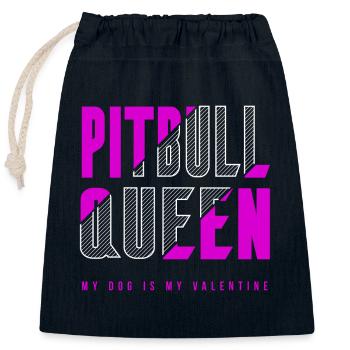 Pitbull Königin - Verschließbarer Geschenkbeutel aus Baumwolle (25x30cm) - Navy - Vorne