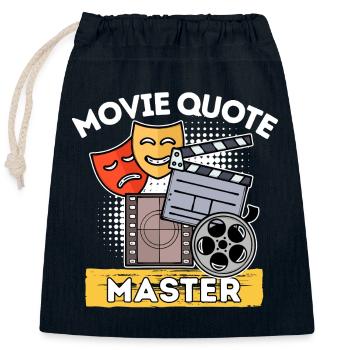 Movie Night TV Night Movies Déclaration Cinema Movies - Sac cadeau en coton avec cordon (25 x 30 cm) - bleu marine - Devant