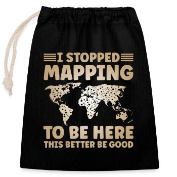 Conception cartographique - Sac cadeau en coton avec cordon (25 x 30 cm) - noir - Devant