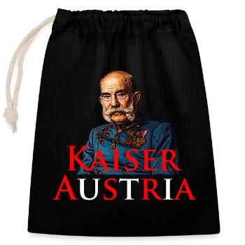 Kaiser Austria – Historisches Österreich Motiv - Verschließbarer Geschenkbeutel aus Baumwolle (25x30cm) - Schwarz - Vorne