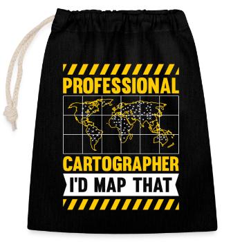 Conception cartographique - Sac cadeau en coton avec cordon (25 x 30 cm) - noir - Devant