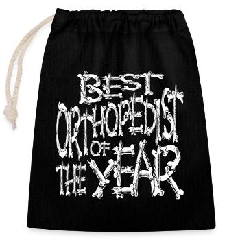 Best orthopedist of the year bones horror - Sac cadeau en coton avec cordon (25 x 30 cm) - noir - Devant
