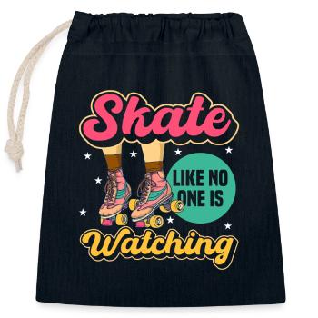 Roller Skate Design - Closable cotton gift bag (25x30cm) - navy - Front