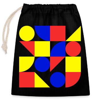 Form, Geometrie, Kunst, Bauhaus - Verschließbarer Geschenkbeutel aus Baumwolle (25x30cm) - Schwarz - Vorne