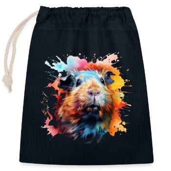 Meerschweinchen Farbexplosion Nagetier Haustiere - Verschließbarer Geschenkbeutel aus Baumwolle (25x30cm) - Navy - Vorne