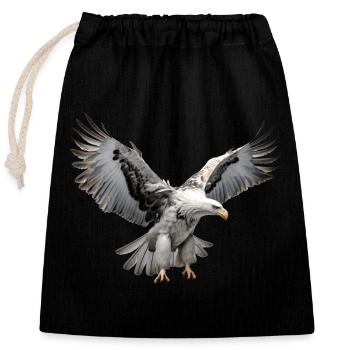Aigle Majestueux oiseau de proie Aigle royal - Sac cadeau en coton avec cordon (25 x 30 cm) - noir - Devant