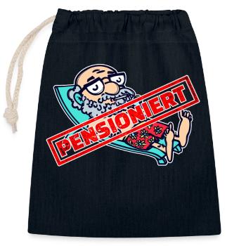 Pensionär Rentner Ruhestand Spruch Freizeit - Verschließbarer Geschenkbeutel aus Baumwolle (25x30cm) - Navy - Vorne