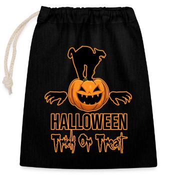 Halloween Trick or Treat - Verschließbarer Geschenkbeutel aus Baumwolle (25x30cm) - Schwarz - Vorne