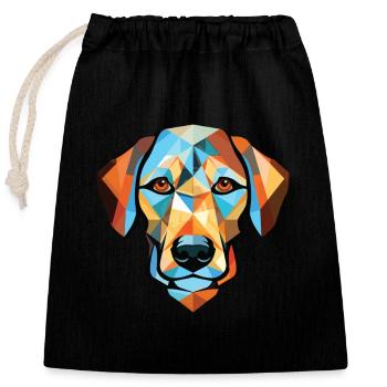 Braque Francais Dog Breed Watercolor Illustration - Closable cotton gift bag (25x30cm) - black - Front