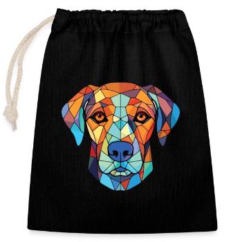 Billy Dog Breed Illustration aquarelle colorée - Sac cadeau en coton avec cordon (25 x 30 cm) - noir - Devant
