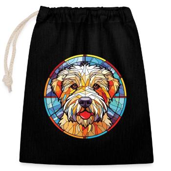Glen Of Imaal Terrier Chien Race Verre Aquarelle - Sac cadeau en coton avec cordon (25 x 30 cm) - noir - Devant