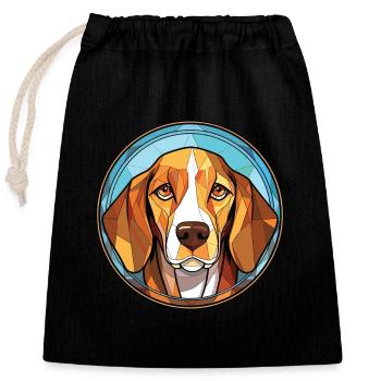 Galgo Español chien race aquarelle Illustration - Sac cadeau en coton avec cordon (25 x 30 cm) - noir - Devant
