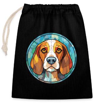 Cao De Seo Miguel Dog Breed Watercolor Glass - Closable cotton gift bag (25x30cm) - black - Front