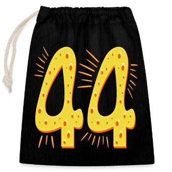 Number 44 Years Old - Forty-Four Birthday Cheese - Closable cotton gift bag (25x30cm) - black - Front