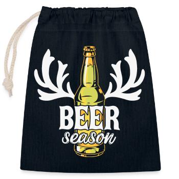 bière, boire une bière, fan de bière - Sac cadeau en coton avec cordon (25 x 30 cm) - bleu marine - Devant