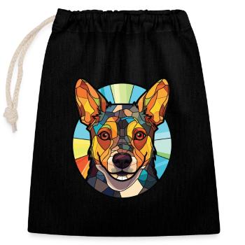 Lancashire Heeler Hunderasse buntes Aquarell - Verschließbarer Geschenkbeutel aus Baumwolle (25x30cm) - Schwarz - Vorne