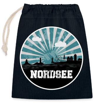 North Sea Blue Hour Skyline - Closable cotton gift bag (25x30cm) - navy - Front