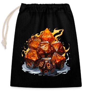 W20 Feuer Und Eis Fantasy RPG Shirt - Verschließbarer Geschenkbeutel aus Baumwolle (25x30cm) - Schwarz - Vorne