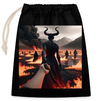 Folge mir in den Abgrund - Infernal Devil's Pact #01 - Verschließbarer Geschenkbeutel aus Baumwolle (25x30cm) - Schwarz - Vorne