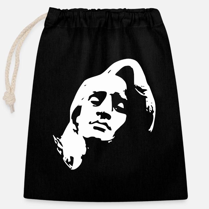 Chopin Frederic - Closable cotton gift bag (25x30cm) - black