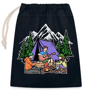 Camping Nature Campsite Camping Chilling Mountains - Closable cotton gift bag (25x30cm) - navy - Front