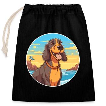 Jugoslawischer Hund Rasse Cartoon Kawaii Clipart - Verschließbarer Geschenkbeutel aus Baumwolle (25x30cm) - Schwarz - Vorne