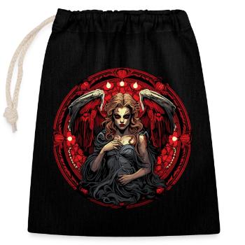 Abstract Devil Satan Skeleton Demons - Closable cotton gift bag (25x30cm) - black - Front