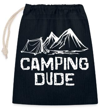 Nature Mountains Statement Tents Campsite Camping - Closable cotton gift bag (25x30cm) - navy - Front