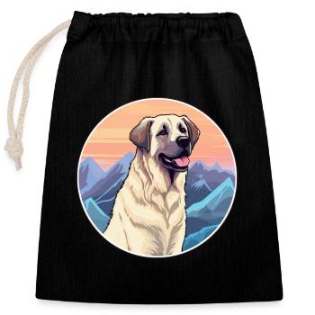 Anatolischer Schäferhund Rasse Cartoon Kawaii Waterc - Verschließbarer Geschenkbeutel aus Baumwolle (25x30cm) - Schwarz - Vorne