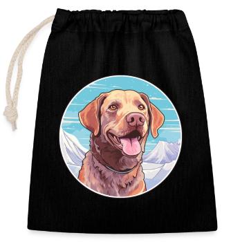 Baie de Chesapeake Retriever chien race Cartoon Kawaii - Sac cadeau en coton avec cordon (25 x 30 cm) - noir - Devant